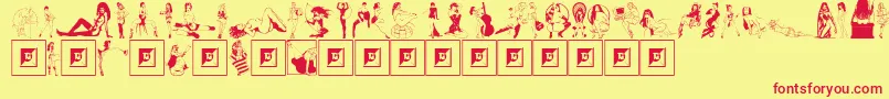 ComixCuties-fontti – punaiset fontit keltaisella taustalla