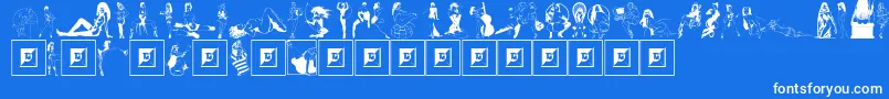 ComixCuties-Schriftart – Weiße Schriften auf blauem Hintergrund