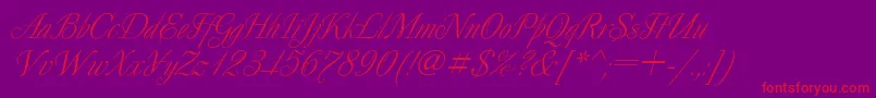 Decor4-Schriftart – Rote Schriften auf violettem Hintergrund