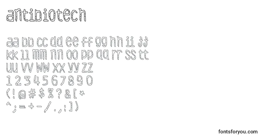 Antibiotech Font – alphabet, numbers, special characters