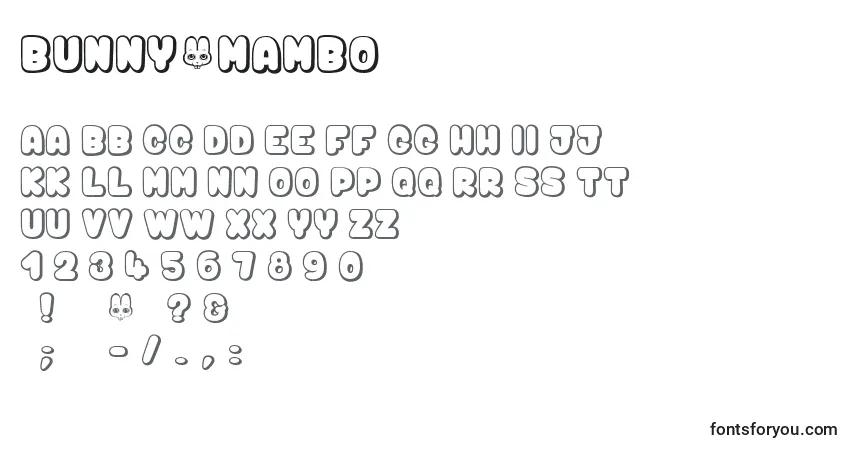 Bunny$Mambo-fontti – aakkoset, numerot, erikoismerkit