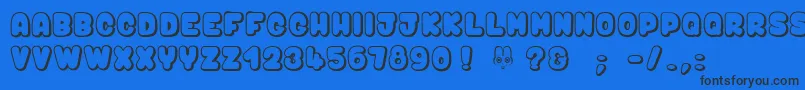 Bunny$Mambo Font – Black Fonts on Blue Background