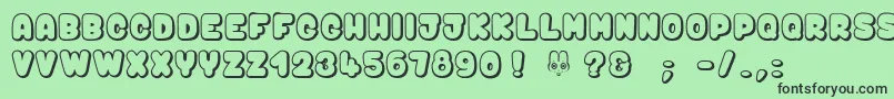 Bunny$Mambo Font – Black Fonts on Green Background