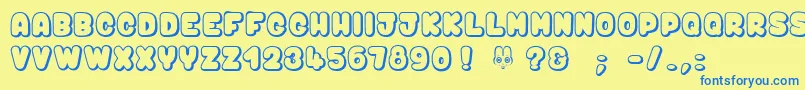 Bunny$Mambo Font – Blue Fonts on Yellow Background