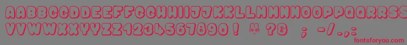 Bunny$Mambo Font – Red Fonts on Gray Background