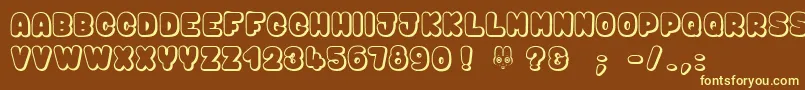 Bunny$Mambo Font – Yellow Fonts on Brown Background