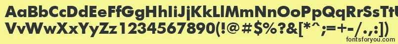 FuturisextracRegular Font – Black Fonts on Yellow Background