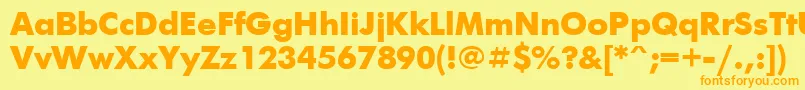 FuturisextracRegular Font – Orange Fonts on Yellow Background