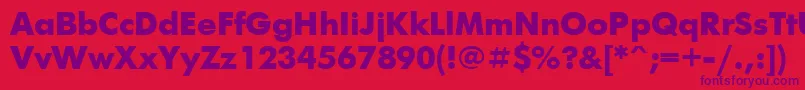 FuturisextracRegular Font – Purple Fonts on Red Background