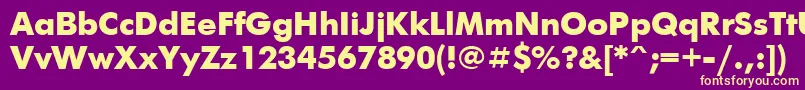 FuturisextracRegular Font – Yellow Fonts on Purple Background