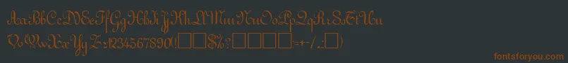 Gesseleregular-fontti – ruskeat fontit mustalla taustalla