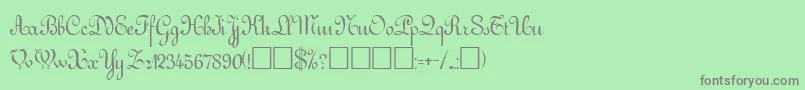 フォントGesseleregular – 緑の背景に灰色の文字