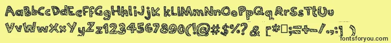 Joannecandy Font – Black Fonts on Yellow Background