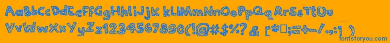 Joannecandy-Schriftart – Blaue Schriften auf orangefarbenem Hintergrund