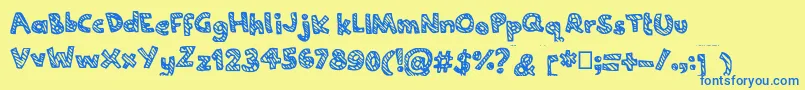 Joannecandy Font – Blue Fonts on Yellow Background