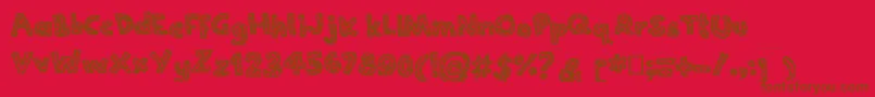 Joannecandy Font – Brown Fonts on Red Background