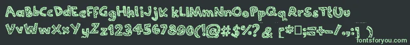 フォントJoannecandy – 黒い背景に緑の文字