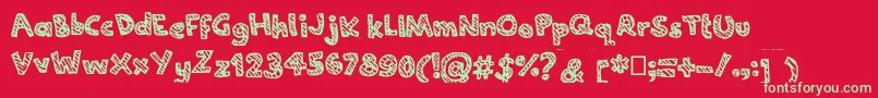 Joannecandy Font – Green Fonts on Red Background