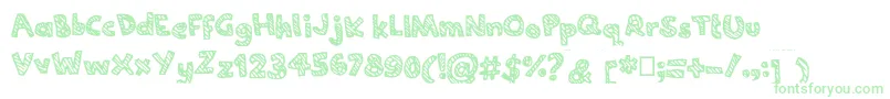 Joannecandy Font – Green Fonts on White Background