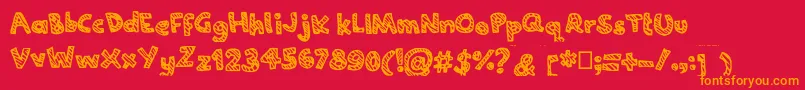 Joannecandy Font – Orange Fonts on Red Background