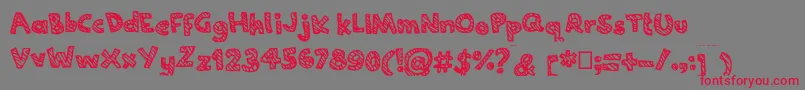 Joannecandy Font – Red Fonts on Gray Background