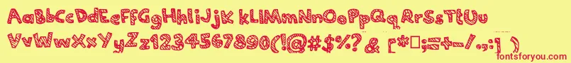 Joannecandy Font – Red Fonts on Yellow Background