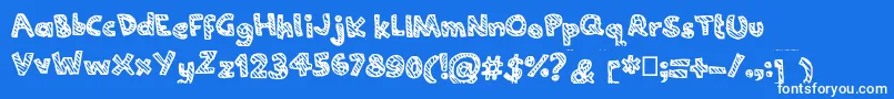 Joannecandy Font – White Fonts on Blue Background