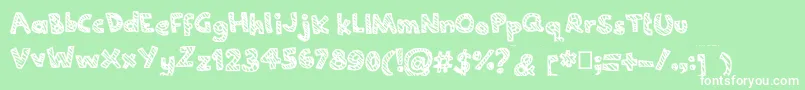 フォントJoannecandy – 緑の背景に白い文字