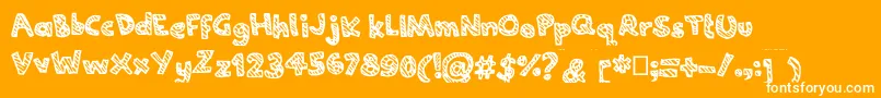 Weitere Informationen zur Joannecandy-Schriftart Joannecandy-Schriftart – Weiße Schriften auf orangefarbenem Hintergrund