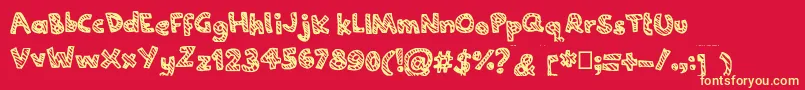 Joannecandy Font – Yellow Fonts on Red Background