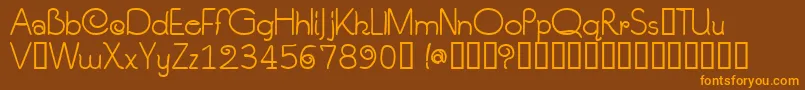 Czcionka F4nad – pomarańczowe czcionki na brązowym tle