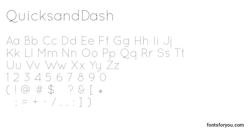 A fonte QuicksandDash – alfabeto, números, caracteres especiais