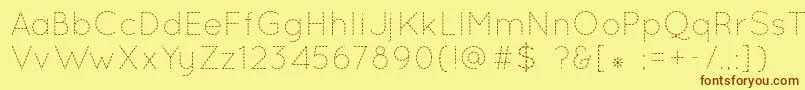 QuicksandDash Font – Brown Fonts on Yellow Background