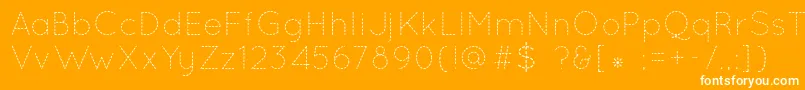 QuicksandDash-Schriftart – Weiße Schriften auf orangefarbenem Hintergrund