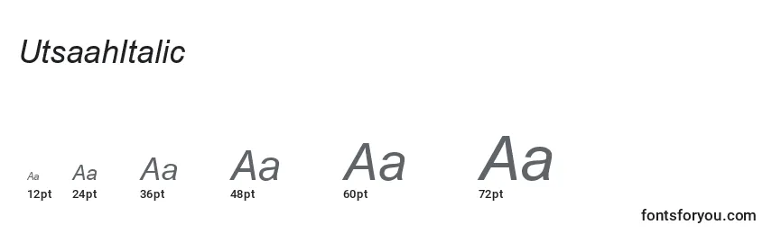 Размеры шрифта UtsaahItalic