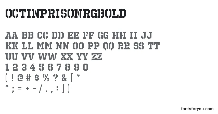 Шрифт OctinprisonrgBold – алфавит, цифры, специальные символы