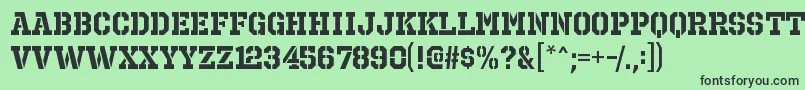 OctinprisonrgBold-fontti – mustat fontit vihreällä taustalla