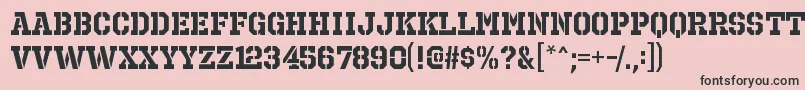 フォントOctinprisonrgBold – ピンクの背景に黒い文字