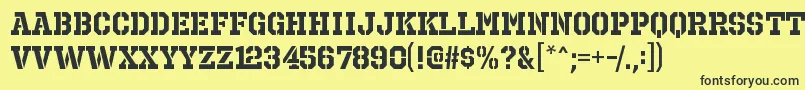 OctinprisonrgBold-fontti – mustat fontit keltaisella taustalla