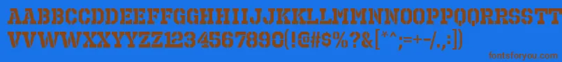 Шрифт OctinprisonrgBold – коричневые шрифты на синем фоне