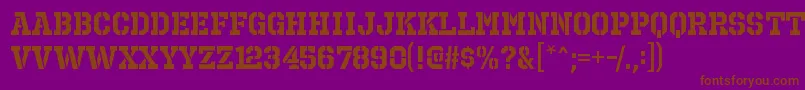 OctinprisonrgBold-fontti – ruskeat fontit violetilla taustalla