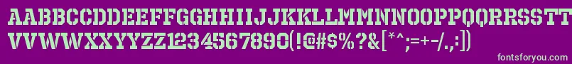 OctinprisonrgBold-fontti – vihreät fontit violetilla taustalla