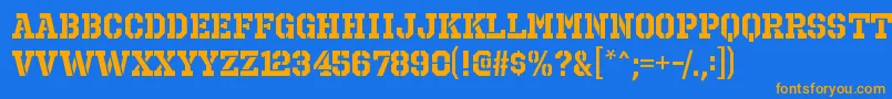 OctinprisonrgBold Font – Orange Fonts on Blue Background
