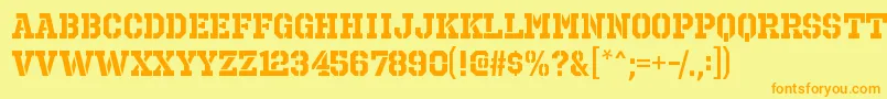 OctinprisonrgBold Font – Orange Fonts on Yellow Background