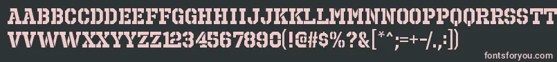 フォントOctinprisonrgBold – 黒い背景にピンクのフォント