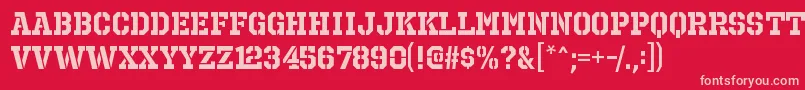 OctinprisonrgBold-fontti – vaaleanpunaiset fontit punaisella taustalla