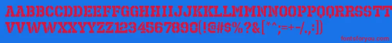 OctinprisonrgBold Font – Red Fonts on Blue Background