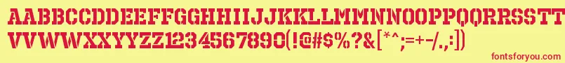 OctinprisonrgBold Font – Red Fonts on Yellow Background