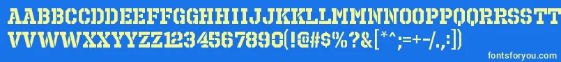 Шрифт OctinprisonrgBold – жёлтые шрифты на синем фоне