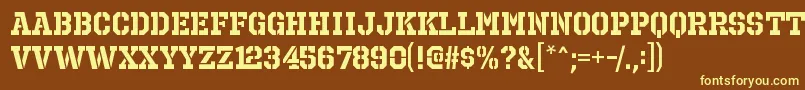 OctinprisonrgBold-fontti – keltaiset fontit ruskealla taustalla